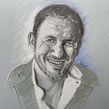 图画 标题为“Dany Boon” 由Hugo Caron, 原创艺术品, 铅笔