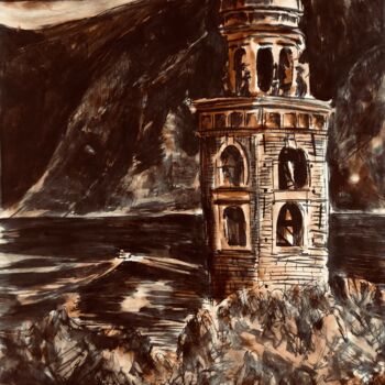 Peinture intitulée "Ticino" par Hugo Silva, Œuvre d'art originale, Aquarelle