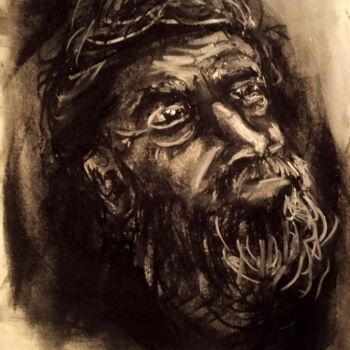 Рисунок под названием "Sketch diogenes" - Hugo Silva, Подлинное произведение искусства, Древесный уголь