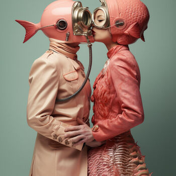 Arte digitale intitolato "love tuna 10" da Hugo Zapata, Opera d'arte originale, Immagine generata dall'IA