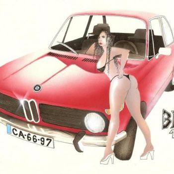 Картина под названием "BMW 1602" - Hugo Lúcio, Подлинное произведение искусства