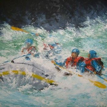 Painting titled "Rafting por el Azul" by Ugo Paccioretti, Original Artwork