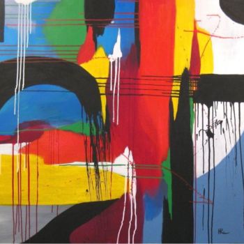 Картина под названием "Weeping Colors" - Hugo Ruggiero "Hr", Подлинное произведение искусства, Масло