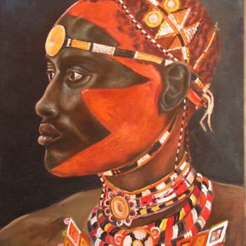 Painting titled "sambouru" by Hugues Mardelle, Original Artwork, Oil