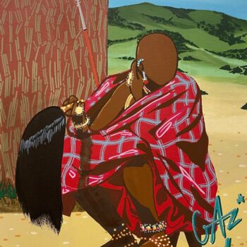 Painting titled "MAA DJINO" by Hugues Matumona, Original Artwork, Acrylic