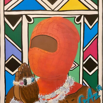 Картина под названием "AFRICAN DRIP - NDEB…" - Hugues Matumona, Подлинное произведение искусства, Акрил