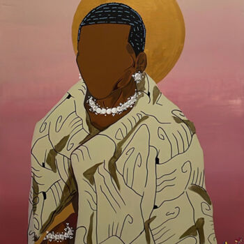 Картина под названием "COLLECTION GARDIENN…" - Hugues Matumona, Подлинное произведение искусства, Акрил