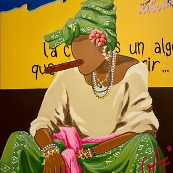 Schilderij getiteld "MA’HABANA" door Hugues Matumona, Origineel Kunstwerk, Acryl