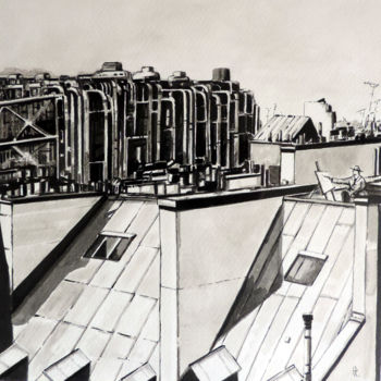 「L'art moderne」というタイトルの描画 Hugues Renckによって, オリジナルのアートワーク, インク