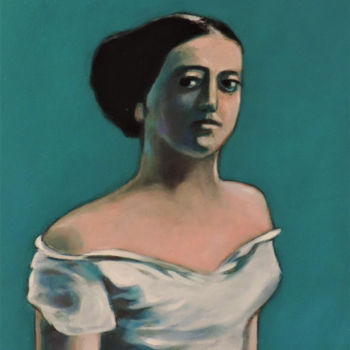 Peinture intitulée "Portrait d'une jeun…" par Hugues Renck, Œuvre d'art originale, Huile