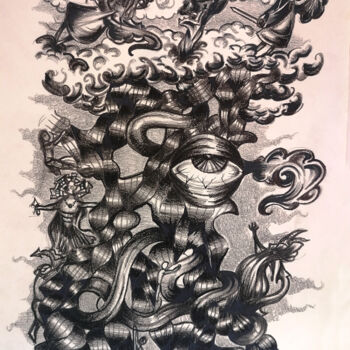 Dessin intitulée "Croquis Arbre" par Hugues Wartelle, Œuvre d'art originale, Crayon