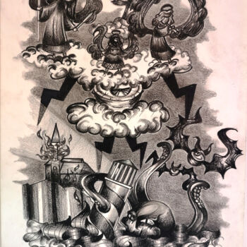 Dessin intitulée "Croquis Phare" par Hugues Wartelle, Œuvre d'art originale, Crayon