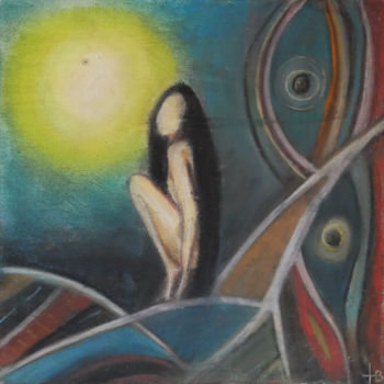 Painting titled "nature sauvage" by Hugues Boucry, Original Artwork, Pastel