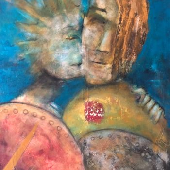 Peinture intitulée "Tendresse timorée" par Hugues Boucry, Œuvre d'art originale, Acrylique