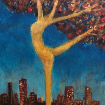 Painting titled "Arbre qui danse #2" by Hugues Boucry, Original Artwork, Acrylic