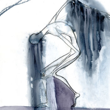 Картина под названием "danse" - Hugues Breton, Подлинное произведение искусства, Акварель