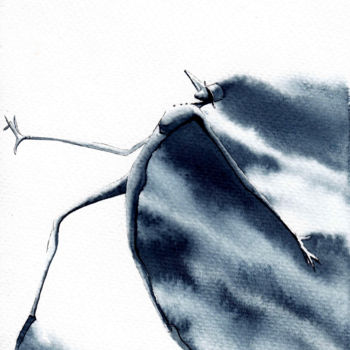 Peinture intitulée "lancer1" par Hugues Breton, Œuvre d'art originale, Aquarelle