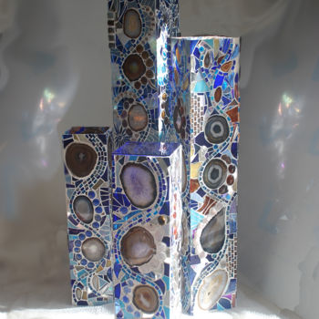 Sculpture titled "TOTEMS" by Hugues Chamagne, Original Artwork, Glass