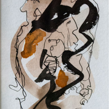 제목이 "hello2 14x9cm"인 미술작품 Hugues Chamagne로, 원작, 잉크