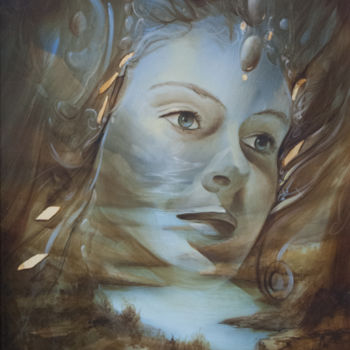 Pintura titulada "miroir.jpg" por Hugues Chamagne, Obra de arte original, Acrílico