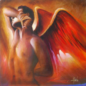 Peinture intitulée "ange1.jpg" par Hugues Chamagne, Œuvre d'art originale, Acrylique