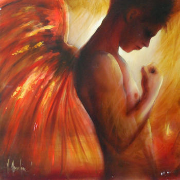 Peinture intitulée "ange2.jpg" par Hugues Chamagne, Œuvre d'art originale, Acrylique