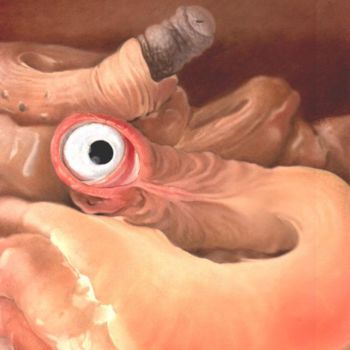 Peinture intitulée "L'oeil du serpent -…" par Hugues Delbergue, Œuvre d'art originale