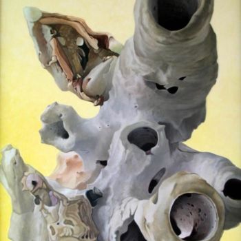 Painting titled "Eponge - Sponge" by Hugues Delbergue, Original Artwork