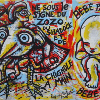 Pintura intitulada "Zozo et bb.jpg" por Hugues Picherit, Obras de arte originais