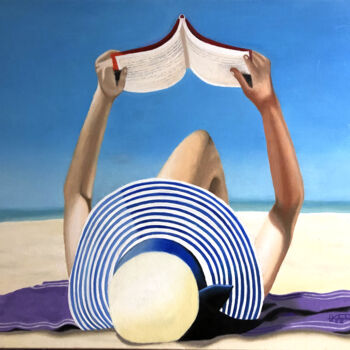 Malarstwo zatytułowany „Vamos à la playa” autorstwa Hugues Rubio, Oryginalna praca, Olej