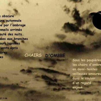 「Chairs d'ombre」というタイトルのデジタルアーツ Huguette Bertrandによって, オリジナルのアートワーク