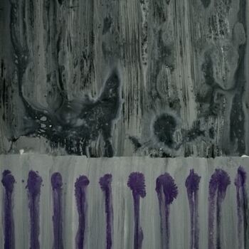 Painting titled "Grayscale-6" by Hui Li, Original Artwork, Acrylic Mounted on Wood Stretcher frame