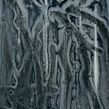Painting titled "grayscale-3" by Hui Li, Original Artwork, Acrylic Mounted on Wood Stretcher frame
