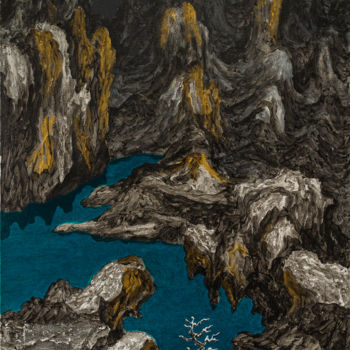 Painting titled "Deep No.2" by Hui Zhang, Original Artwork, Acrylic