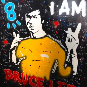 Schilderij getiteld "i-am-bruce lee-joha…" door Johanne 8, Origineel Kunstwerk