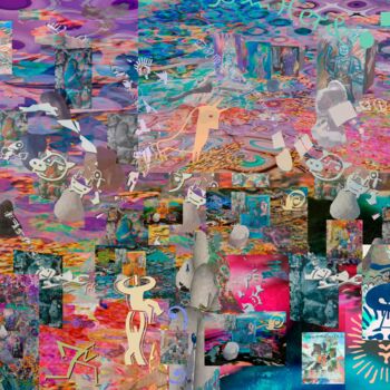 Digitale Kunst mit dem Titel "A fusion of a seate…" von Humans Sato, Original-Kunstwerk, Digitale Collage