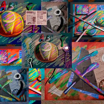 Digitale Kunst mit dem Titel "Geometry 1" von Humans Sato, Original-Kunstwerk, 2D digitale Arbeit