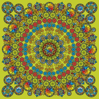 Gravures & estampes intitulée "Mandala step Six" par Humberto Cesar Pornaro, Œuvre d'art originale, Impression numérique