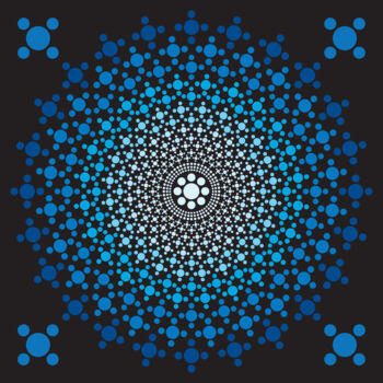 Digital Arts titled "Mandala Points" by Humberto Cesar Pornaro, Original Artwork, Digital Print