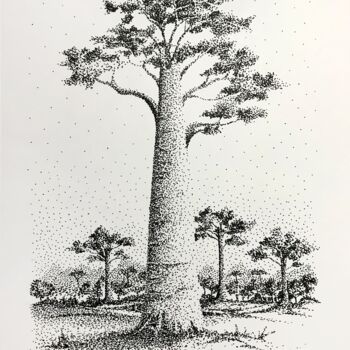 Ζωγραφική με τίτλο "Big Tree" από Humberto Cesar Pornaro, Αυθεντικά έργα τέχνης, Ακρυλικό