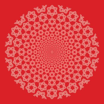 Artes digitais intitulada "Triade mandala red" por Humberto Cesar Pornaro, Obras de arte originais, Impressão digital