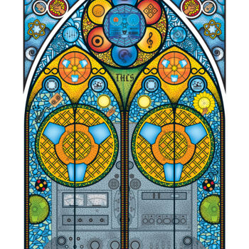 Grafika cyfrowa / sztuka generowana cyfrowo zatytułowany „Stained Glass Reel…” autorstwa Humberto Cesar Pornaro, Oryginalna…