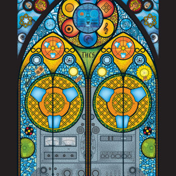 Arte digitale intitolato "stained Glass Reel…" da Humberto Cesar Pornaro, Opera d'arte originale, Stampa digitale
