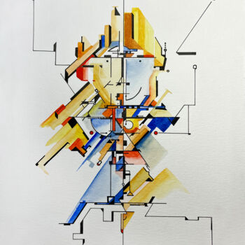 Malerei mit dem Titel "Abstraction 5" von Humberto Cesar Pornaro, Original-Kunstwerk, Aquarell
