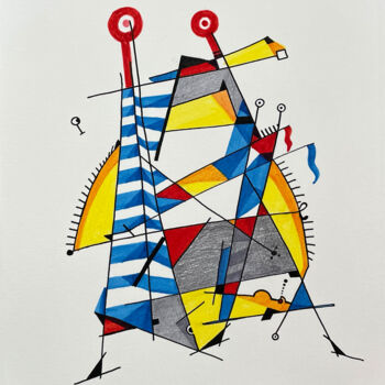Peinture intitulée "Abstraction 9" par Humberto Cesar Pornaro, Œuvre d'art originale, Aquarelle