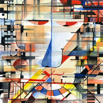 Peinture intitulée "Abstraction 11" par Humberto Cesar Pornaro, Œuvre d'art originale, Aquarelle