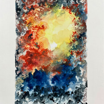 Peinture intitulée "Abstraction 13" par Humberto Cesar Pornaro, Œuvre d'art originale, Aquarelle