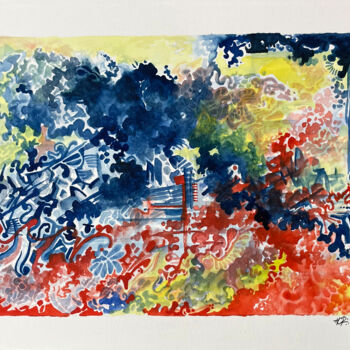 Pittura intitolato "Abstraction 14" da Humberto Cesar Pornaro, Opera d'arte originale, Acquarello