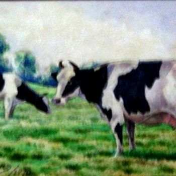Pintura titulada "Vacas" por Humberto Chaves, Obra de arte original