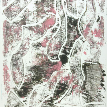Peinture intitulée "Light pink thoughts." par Hunka Tibor, Œuvre d'art originale, Carte à gratter